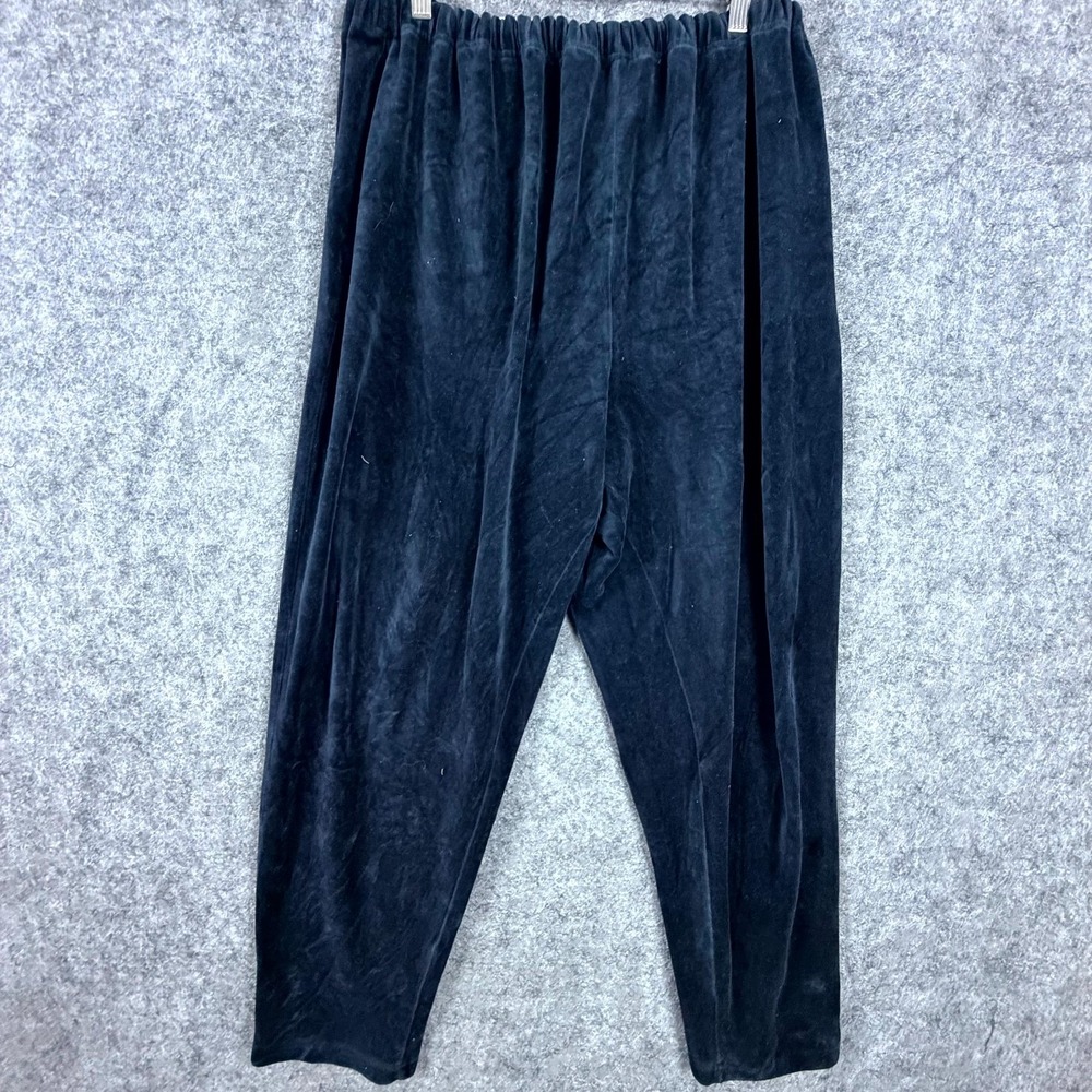 Vintage Bold Spirit Velour Lounge Pants Womens XL Blue Comfy Elastic Waist